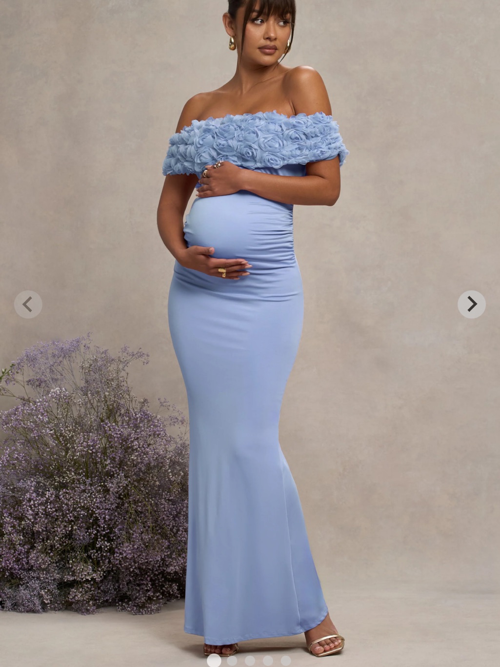 Inflorescence Powder Blue Maxi Dress